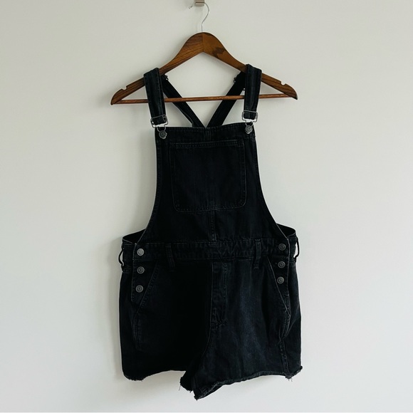 Madewell Pants - Madewell Black Denim Overalls, Size Large